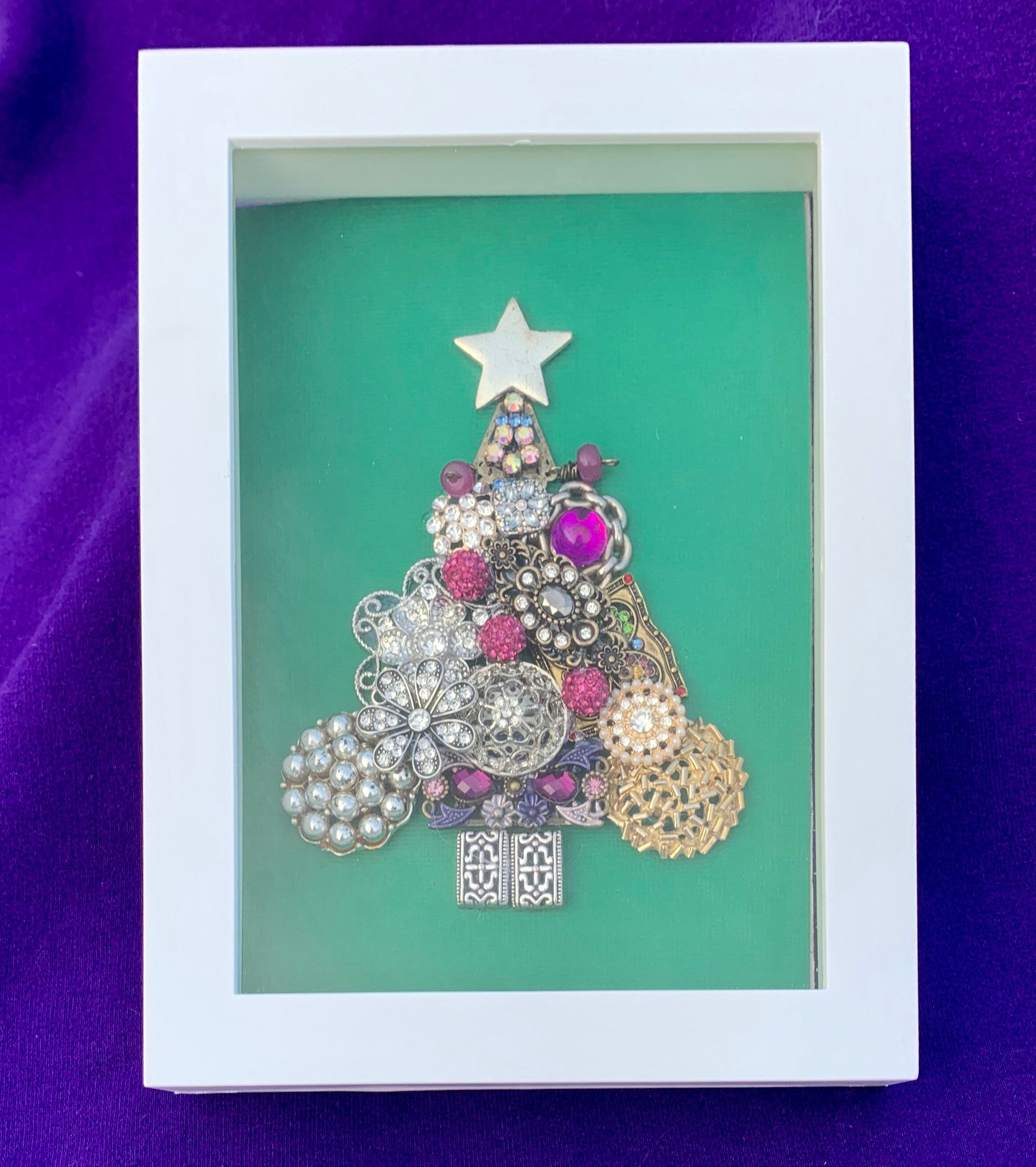 Jewelry Christmas Tree in Shadow Box Etsy