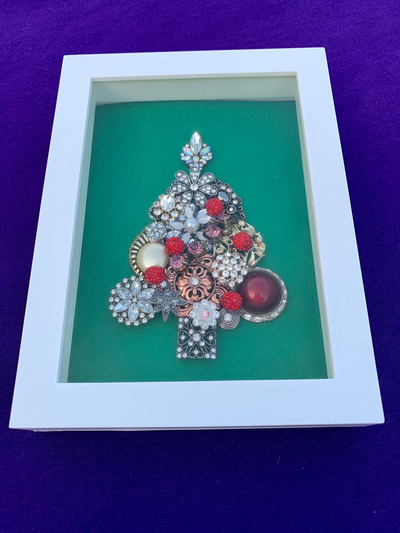 Jewelry Christmas Tree in Shadow Box Etsy