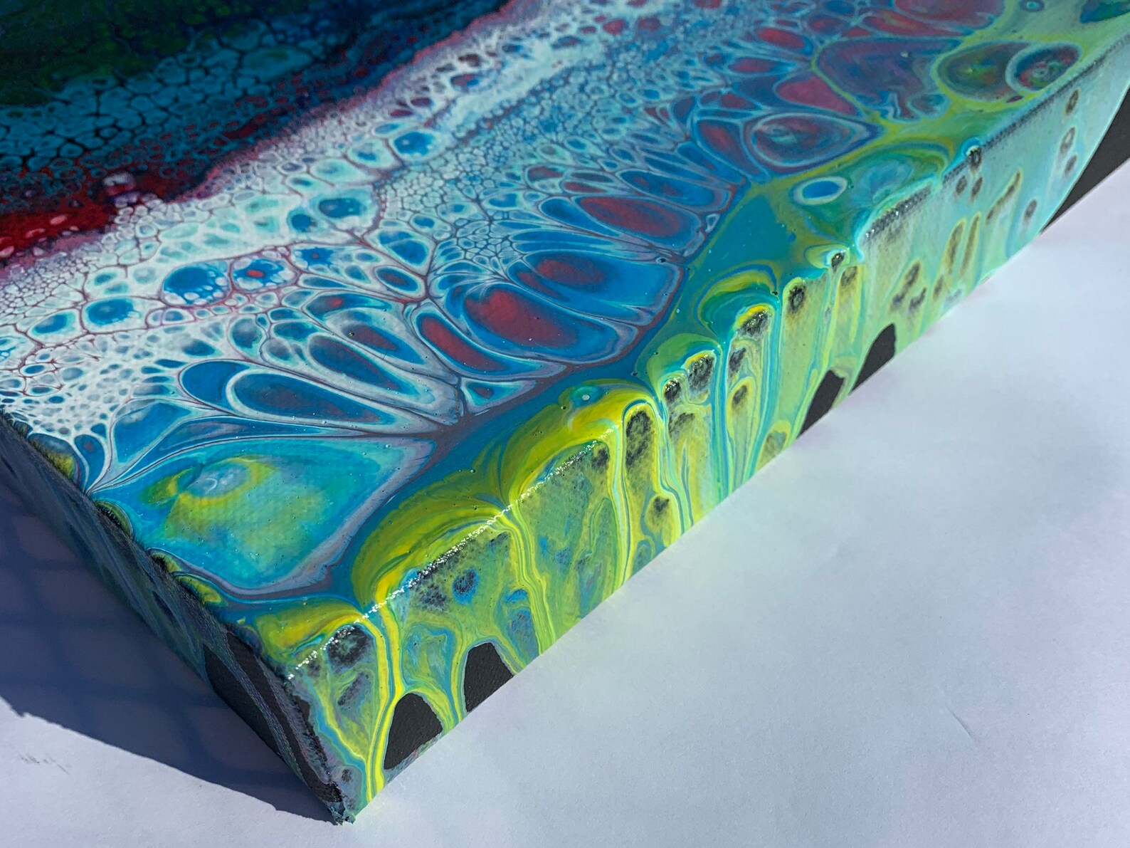 Paint Pour on Canvas split Etsy