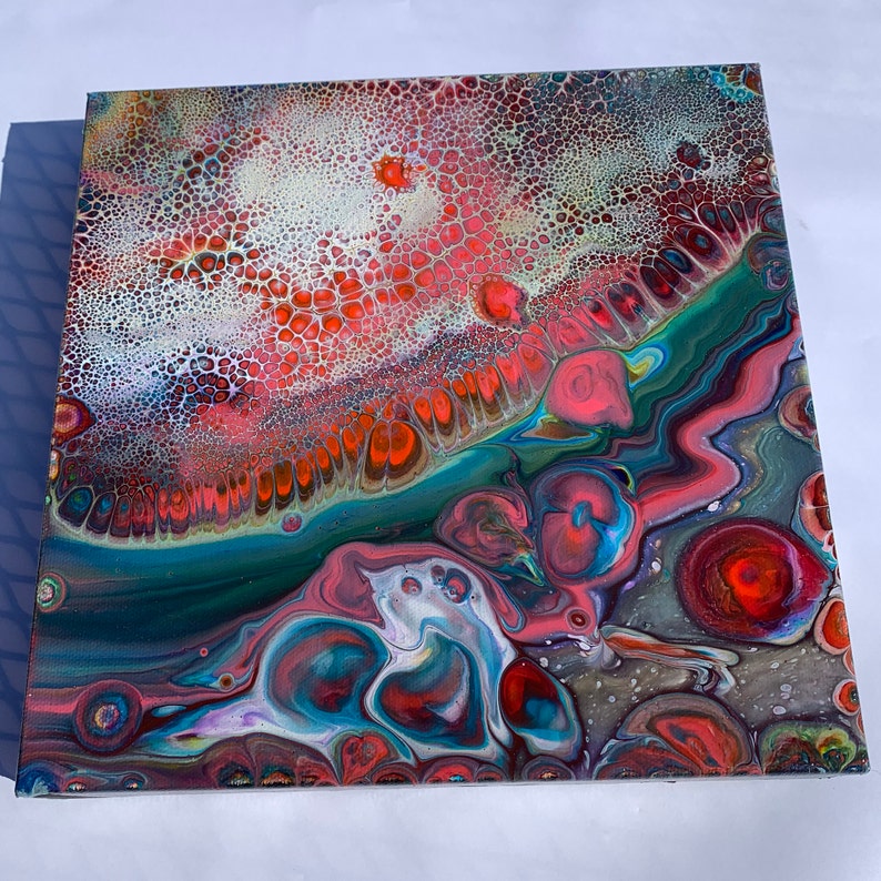 Thoughts Paint Pour on Canvas