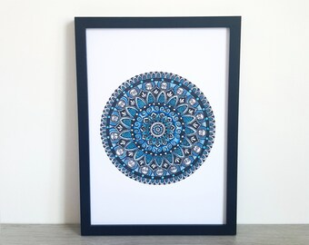 Download Sacred Geometry Mandala Art Print Colored Pencil Drawing Shop Etsy