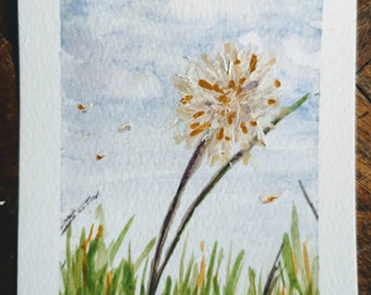 Dandelion Watercolour and ink painting