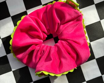 Handmade Hot Pink Velvet Scrunchie