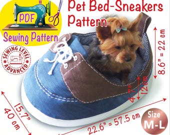 Sneaker Dog Bed Sewing Pattern: Size M-L (PDF Pattern)