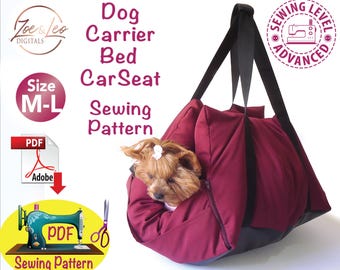 Patrón de costura para portaperros: Bolso bandolera para mascotas, asiento de coche (patrón PDF)