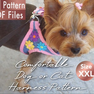 Dog Harness Pattern, Dog Clothes Pattern, Step in dog harness, non choking dog harness, size XXL.