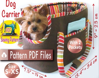 Dog Carrier Pattern, Pet Shoulder Carrier pattern, Cat Carrier, Small dogs Carrier, Puppies Carrier, Shoulder dog carrier, size S-XS