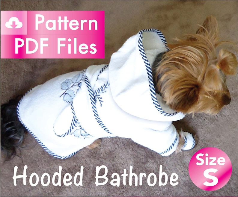 Dog/cat Hooded Bathrobe Sewing Pattern - Size S (PDF Pattern) - Etsy