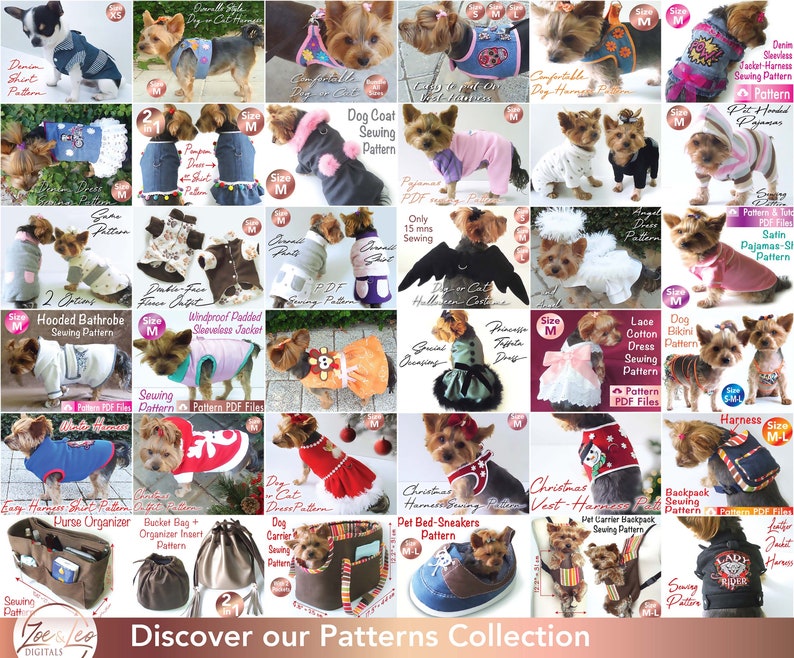 Dog Leather Jacket Pattern, Pet Jacket pattern, Dog winter clothes Pattern, dog clothes sewing pattern, Pet clothes pattern, size XXL. image 8