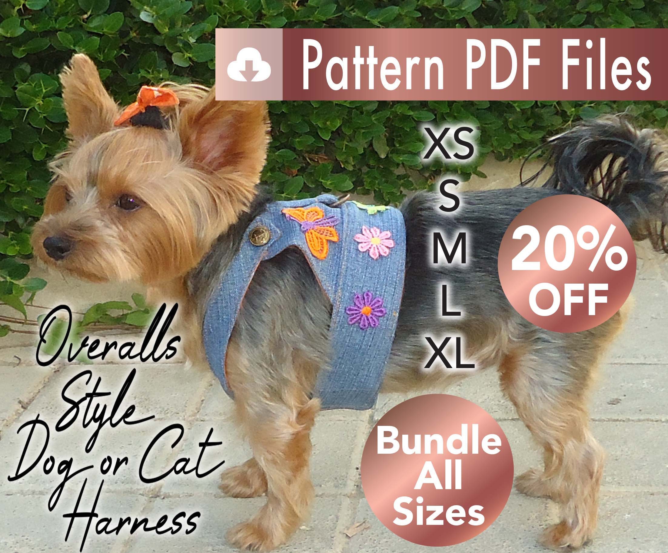 Dog Harness Pattern Dog Clothes Pattern Small Dogs Harness Etsy