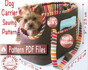 Dog Carrier Pattern, Pet Shoulder Carrier pattern, Cat Carrier, Small dogs Carrier, Puppies Carrier, Shoulder dog carrier, size S-XS