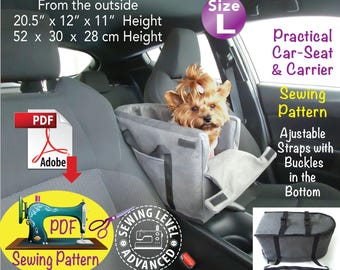 Patron de couture pour siège auto pour porte-chien : grande taille (Patron PDF)
