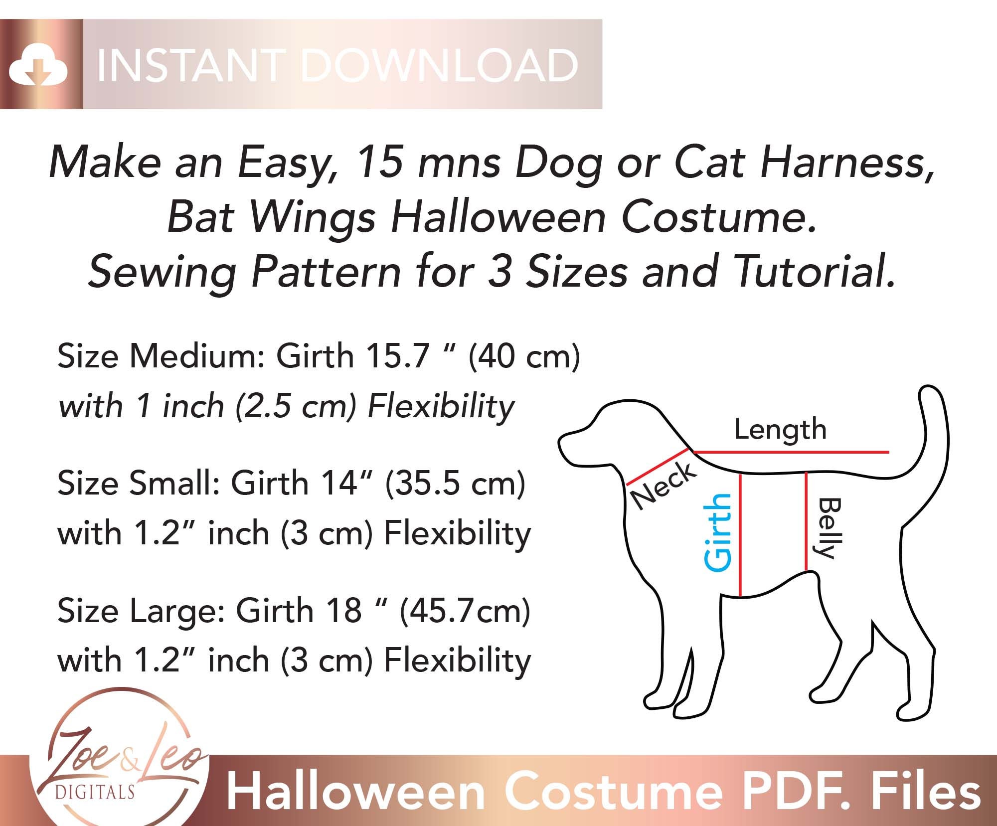 Bat Wings Halloween Costume Sewing Pattern Dog Halloween - Etsy