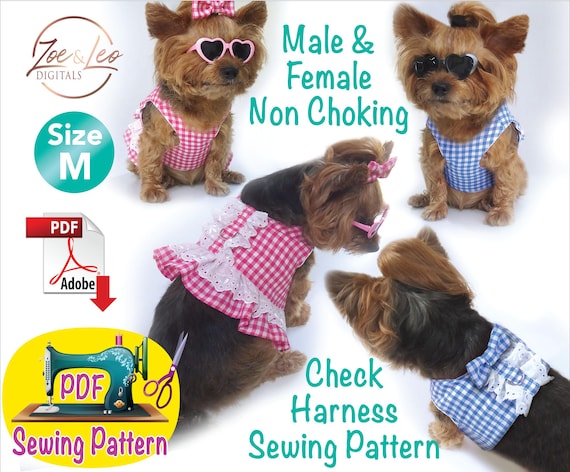 犬と猫のハーネスの型紙：窒息しないペット服（PDFダウンロード A4