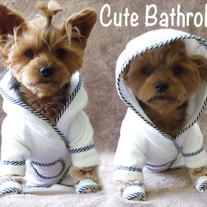 Dog Bathrobe Pattern, Pet bathrobe pattern, Cat Bathrobe pattern, Small dog clothes patterns, Hooded bathrobe pattern, size S. image 3