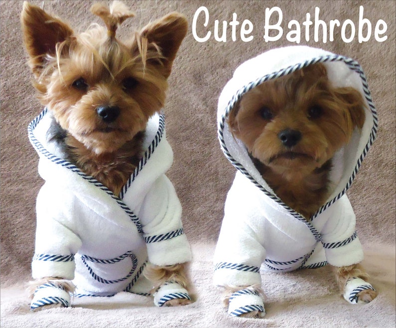 Dog Bathrobe Pattern, Pet bathrobe pattern, Cat Bathrobe pattern, Small dog clothes patterns, Hooded bathrobe pattern, size S. image 3