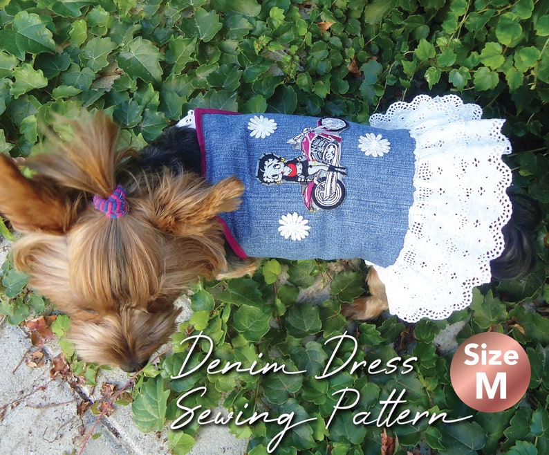 Denim Dog Dress Pattern Dog Clothes Sewing Pattern Small Dog Etsy