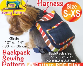 Dog Cat Backpack Harness Sewing Pattern, XS-S (PDF Pattern)