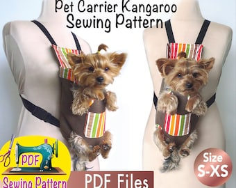 Dog Carrier Kangaroo Pattern, Pet carrier, adjustable backpack Pet Travel carrier, Dog carrier Backpack, Pet Carrying Pack, size S-XS.