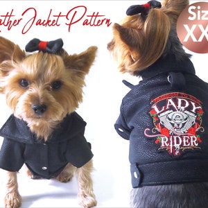 Dog Leather Jacket Pattern, Pet Jacket pattern, Dog winter clothes Pattern, dog clothes sewing pattern, Pet clothes pattern, size XXL. image 3