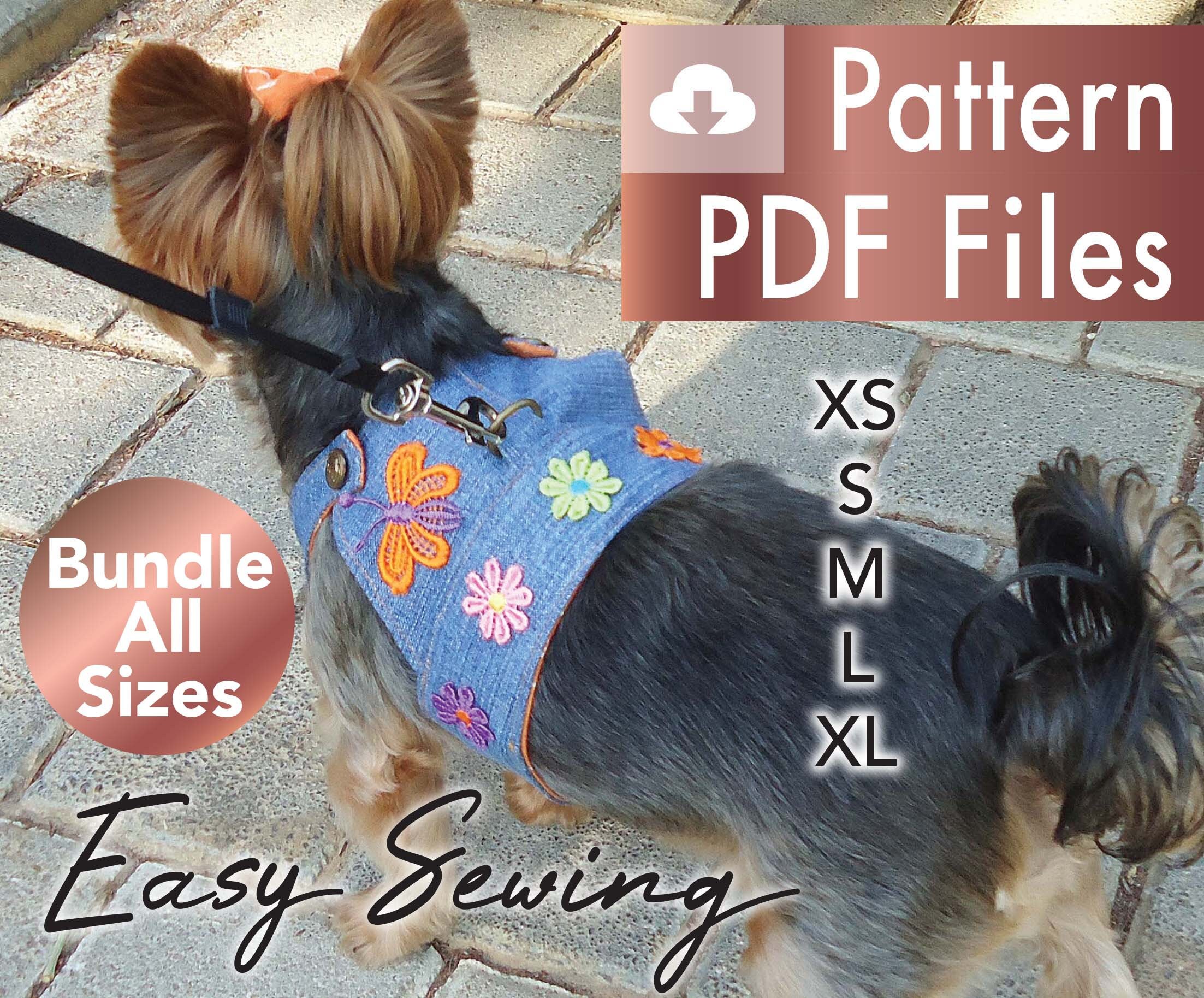 Dog Harness Pattern Dog Clothes Pattern Small Dogs Harness Etsy