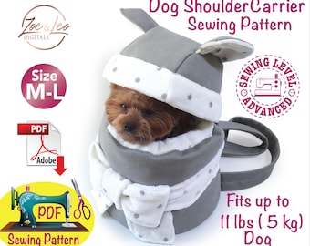 Patrón de costura para portaperros canguro de hombro: talla M (patrón PDF)