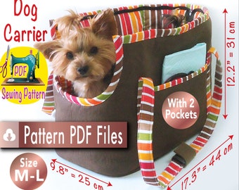 Dog Carrier Pattern, Pet Shoulder Carrier pattern, Cat Carrier, Small dogs Carrier, Puppies Carrier, Soft Dog Carrier, size M-L