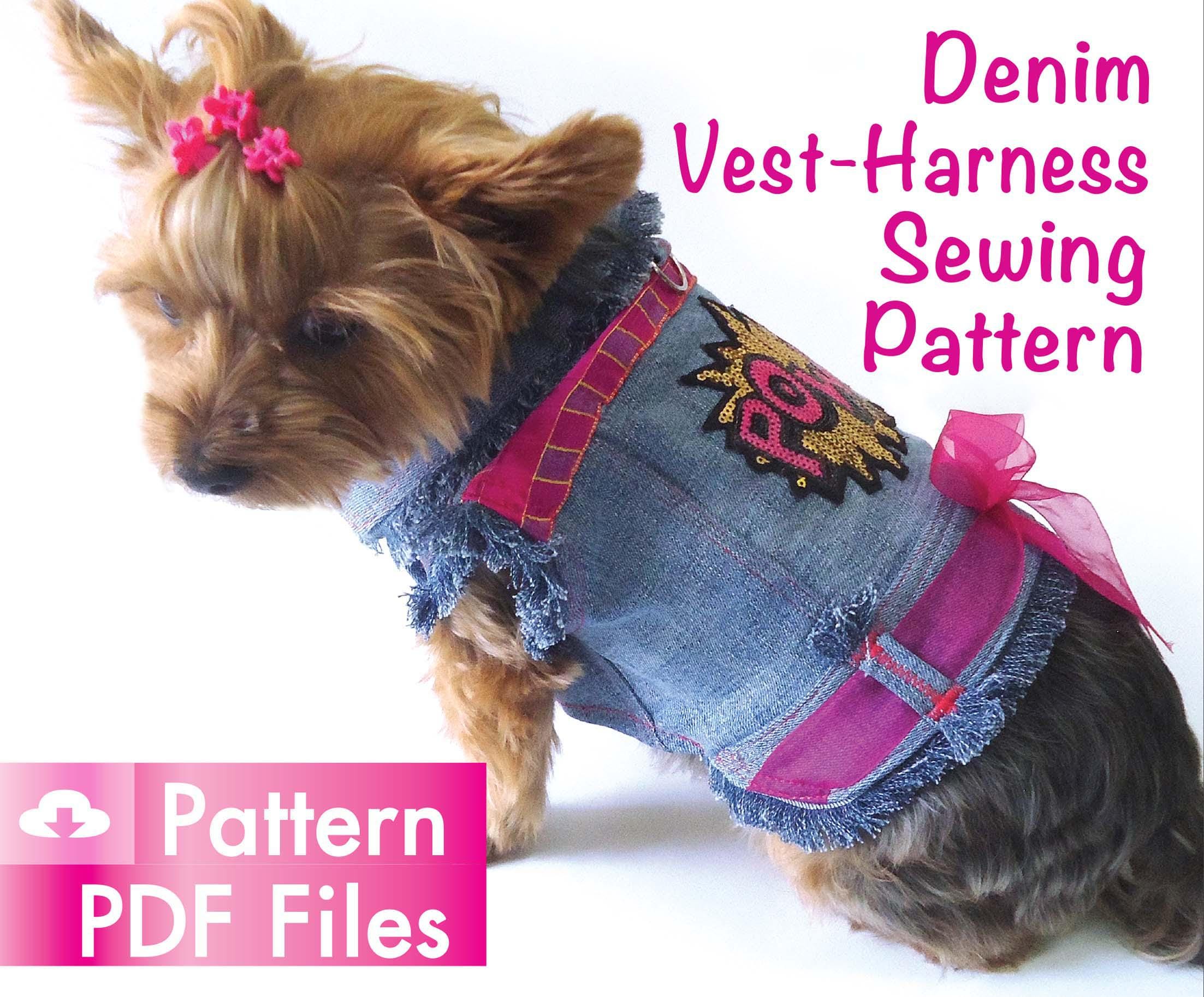 Dog Denim Jacket Harness Sewing Pattern (size 3XL) (PDF Pattern) - Etsy