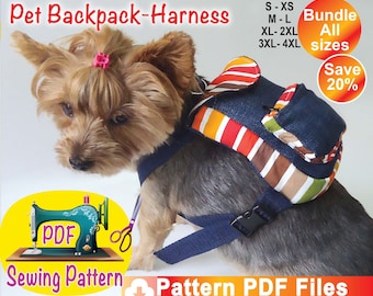 Dog Backpack Harness Sewing Pattern: All Sizes (PDF Pattern)