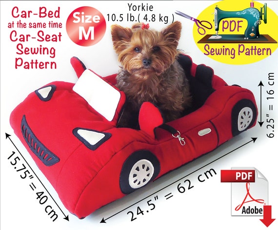 Pet Bed Car Seat Sewing Pattern Dog or Cat Bed Cute Practical Small Dog Bed at the Same Time Car Seat. Etsy UK