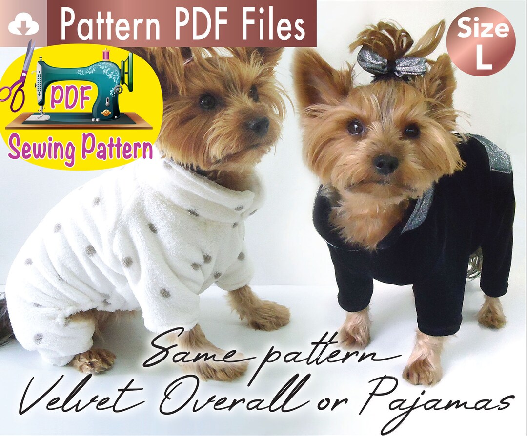 Dog Fleece Pajamas Pattern, Dog Velvet Overall Pattern, Small Dogs