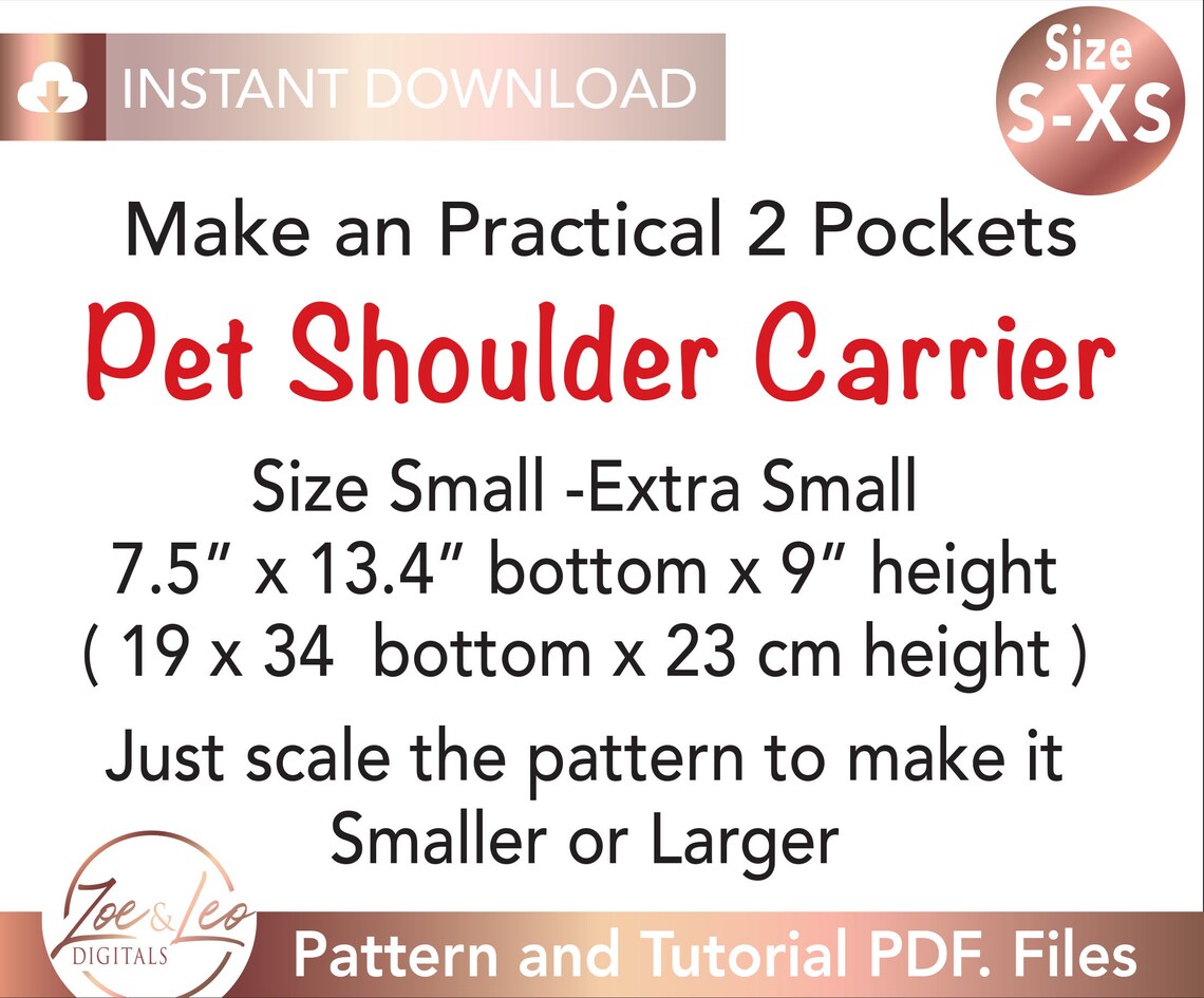 Dog Carrier Pattern Pet Shoulder Carrier Pattern Cat Etsy