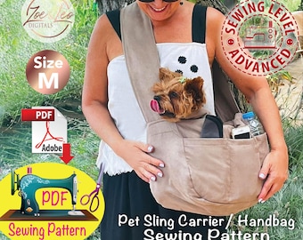 Pet Sling Carrier Sewing Pattern: Dog Cat Crossbody (PDF Pattern)
