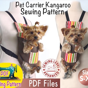 Transportadora para cães com padrão canguru, transportadora para animais de estimação, mochila ajustável, transportadora para animais de estimação, mochila para transporte de cães, mochila para transporte de animais de estimação, tamanho P-XS.
