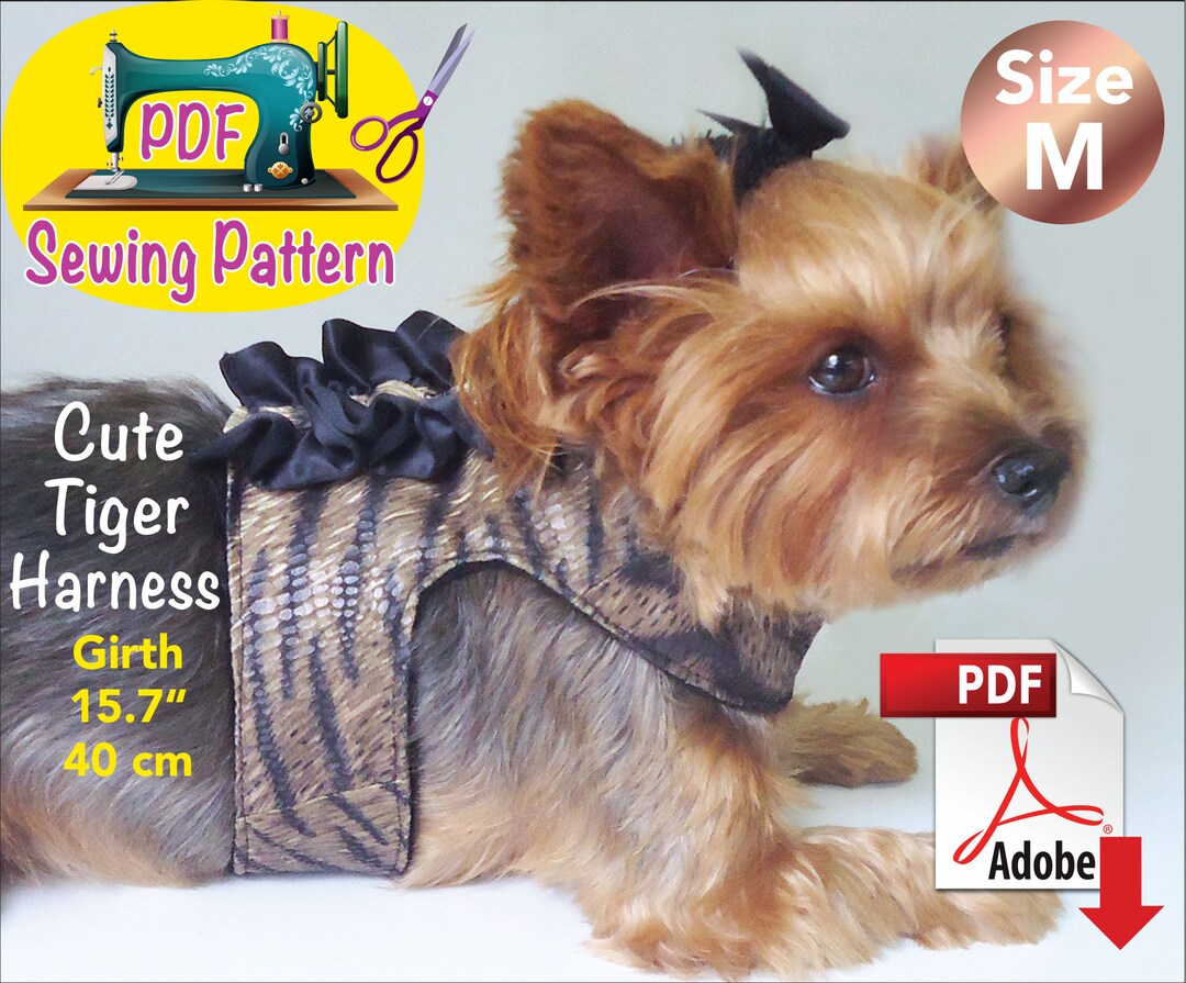 Dog Tiger Harness Sewing Pattern Cat Harness Pattern Pet Etsy