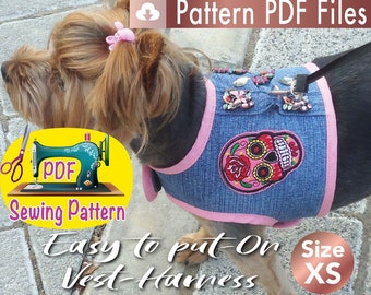 Dog/Cat Vest Harness Pattern, Easy On, XS (PDF Pattern)