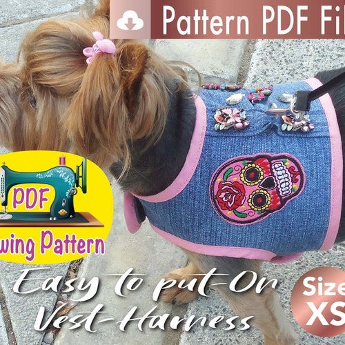 Dog Harness Pattern Size XS Dog Clothes Dog Harness Etsy