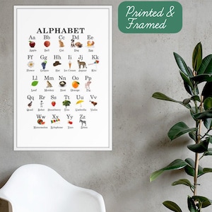 Imprimé et encadré Affiche d’alphabet utilisant des exemples réels (fr) Montessori