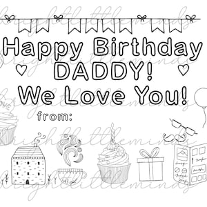 Direct downloaden | Afdrukbaar | Gefeliciteerd papa | DIY kleurplaten voor kinderen | Cadeau | Leuke kaart gemaakt door kinderen | Brief A4 pdf