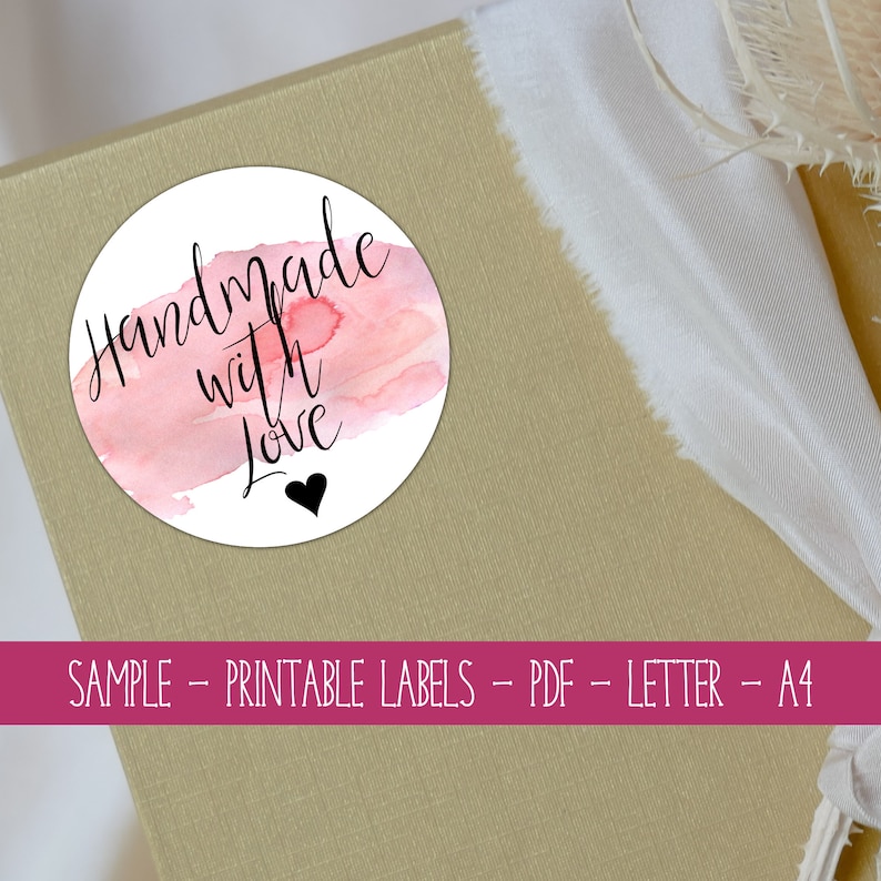 Instant Download | Printable Labels | Hand Made With Love | Etsy Seller ...