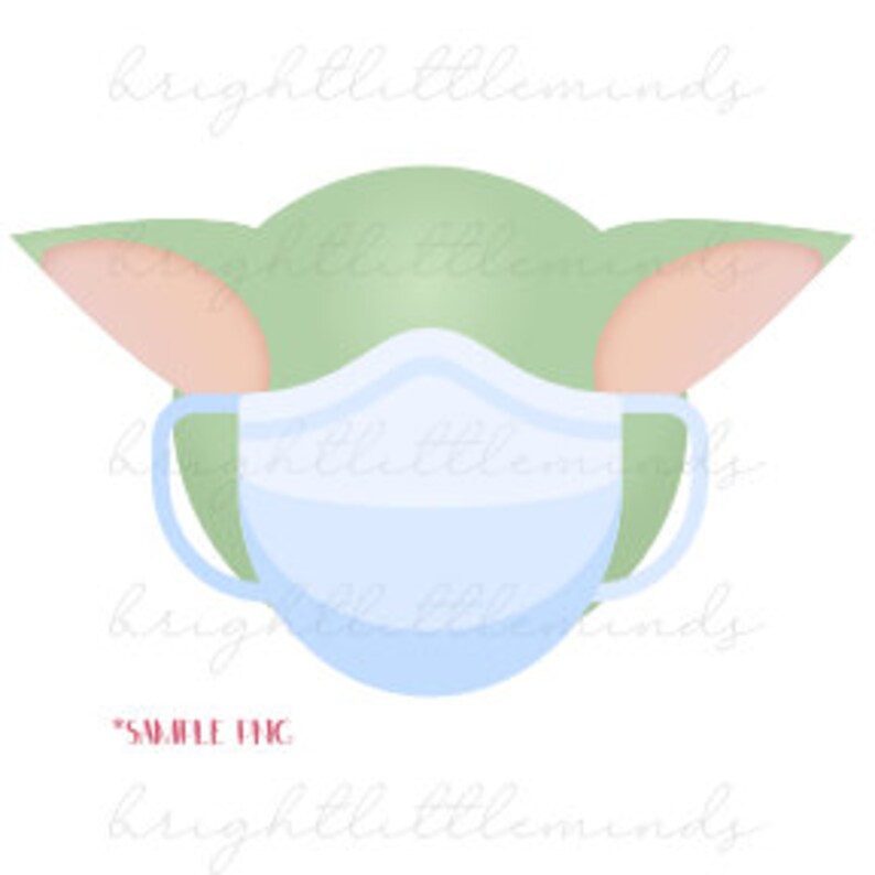 Instant Download Printable Baby Yoda Inspired Mask | Etsy