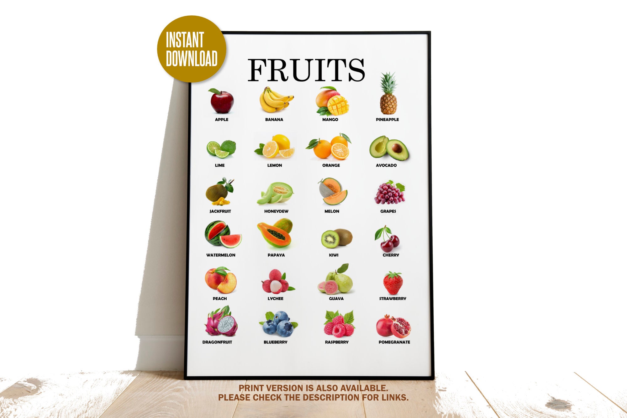 Instant Download | Bundle | Printable Fruits and Vegetables Educational ...
