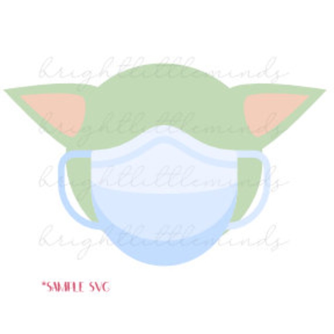 Instant Download Printable Baby Yoda Inspired Mask | Etsy