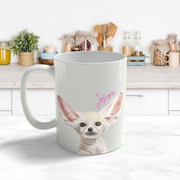 Fennec Fox Lovers Gift, Personalised Fennec Fox Mug, Gifts for Fennec Fox Fans