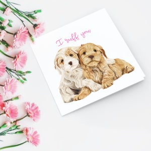 Cockapoo Anniversary Card, Anniversary Card for Cockapoo Owners, Anniversary Card for Dog Lovers, Puppy Anniversary Card, Cockapoo Card image 1