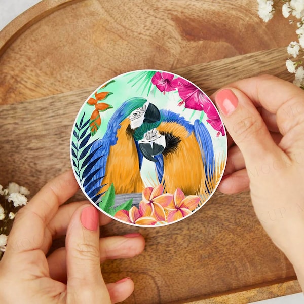 Parrot Coaster, Parrot Coaster, Round Parrot Tile