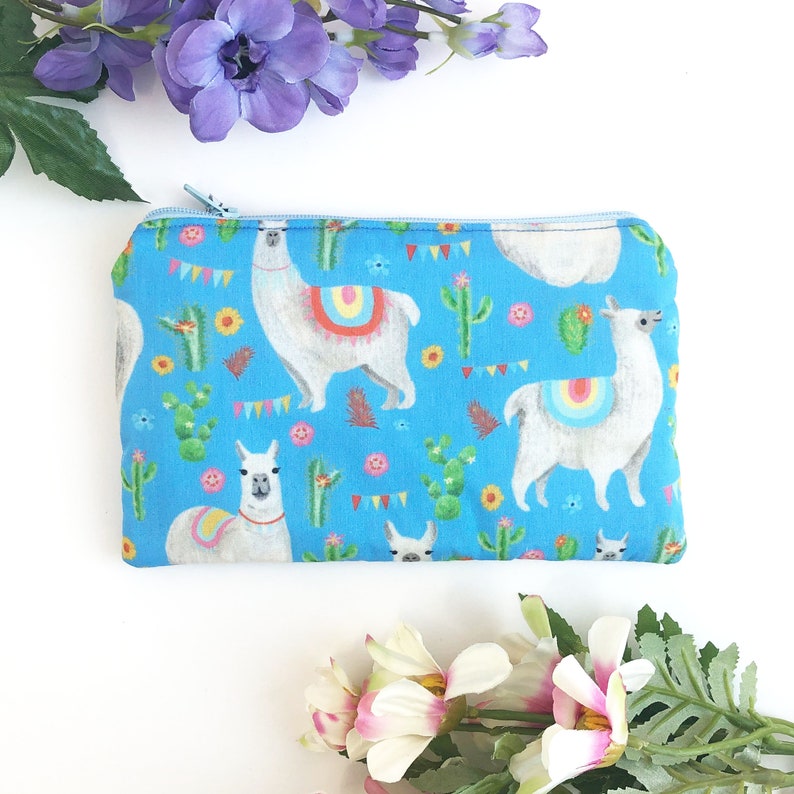 Llama Pencil Case, Llama Pencil Zipper Pouch, Zippered Bag, Pencil Bag, Travel Bag, Alpaca Zipper Pouch, Alpaca Zipper Bag image 5