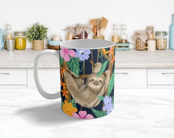 Sloth Lovers Gift, Personalised Sloth Mug, Gifts for Sloth Fans