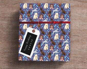 Puppy Wrapping Paper, Puppy Gift Wrap, Dog Wrapping Paper, Gift Wrap, Recyclable, Animals