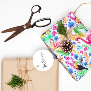 Tropische vogel inpakpapier, Toucan Gift Wrap, Geschenken voor Flamingo Liefhebbers, Papegaai Thema Geschenken, Vogelminnaar Geschenken, Tropische Vogel Geschenken afbeelding 6